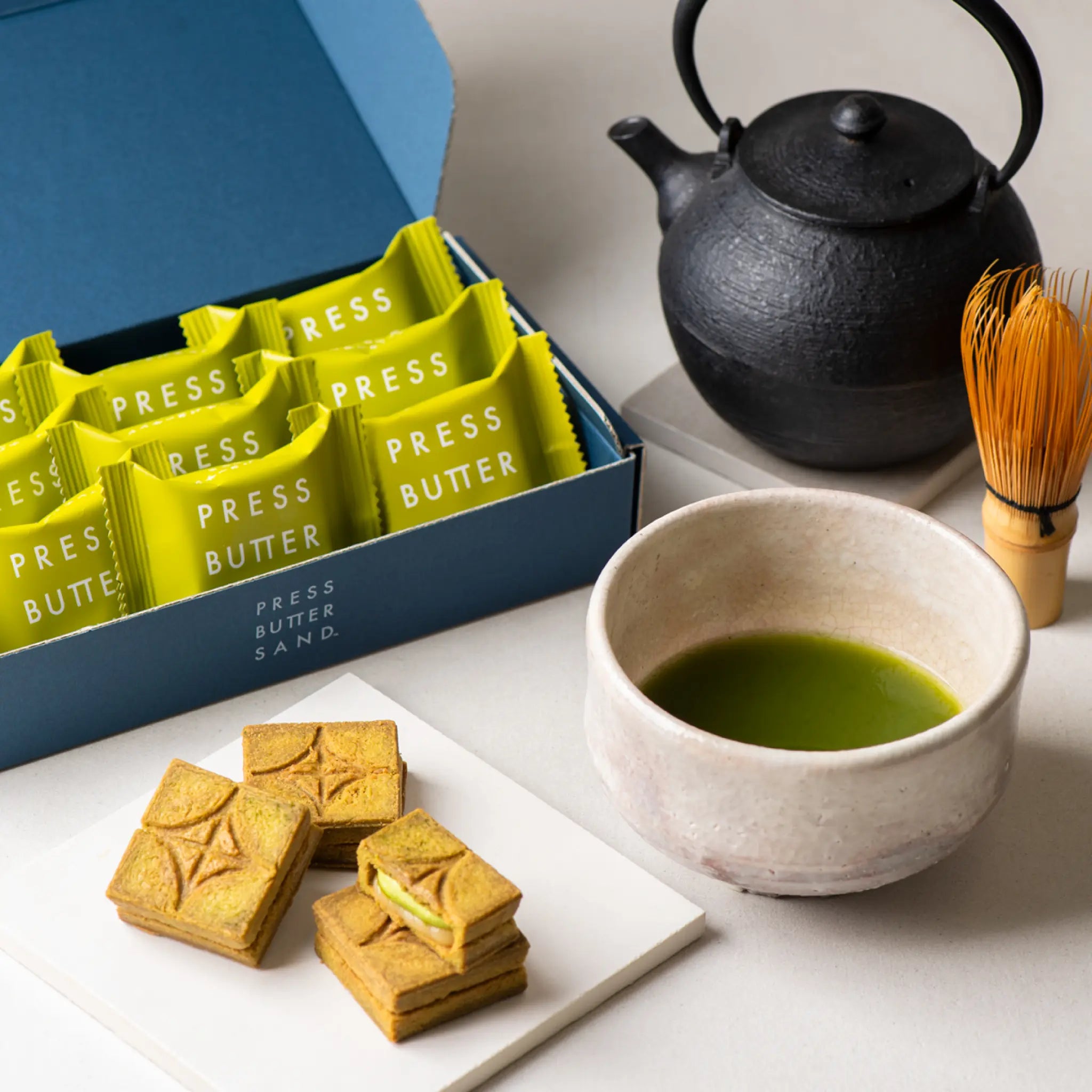 PRESS BUTTER SAND Matcha 9pc