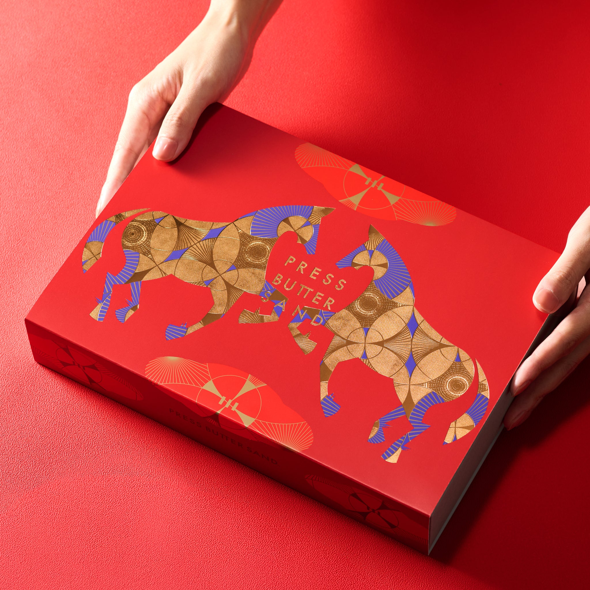 PRESS BUTTER SAND Lunar New Year Collection 12pc (Plain 3pc, Uji Matcha 3pc, Amaou Strawberry 3pc, Chestnut 3pc)