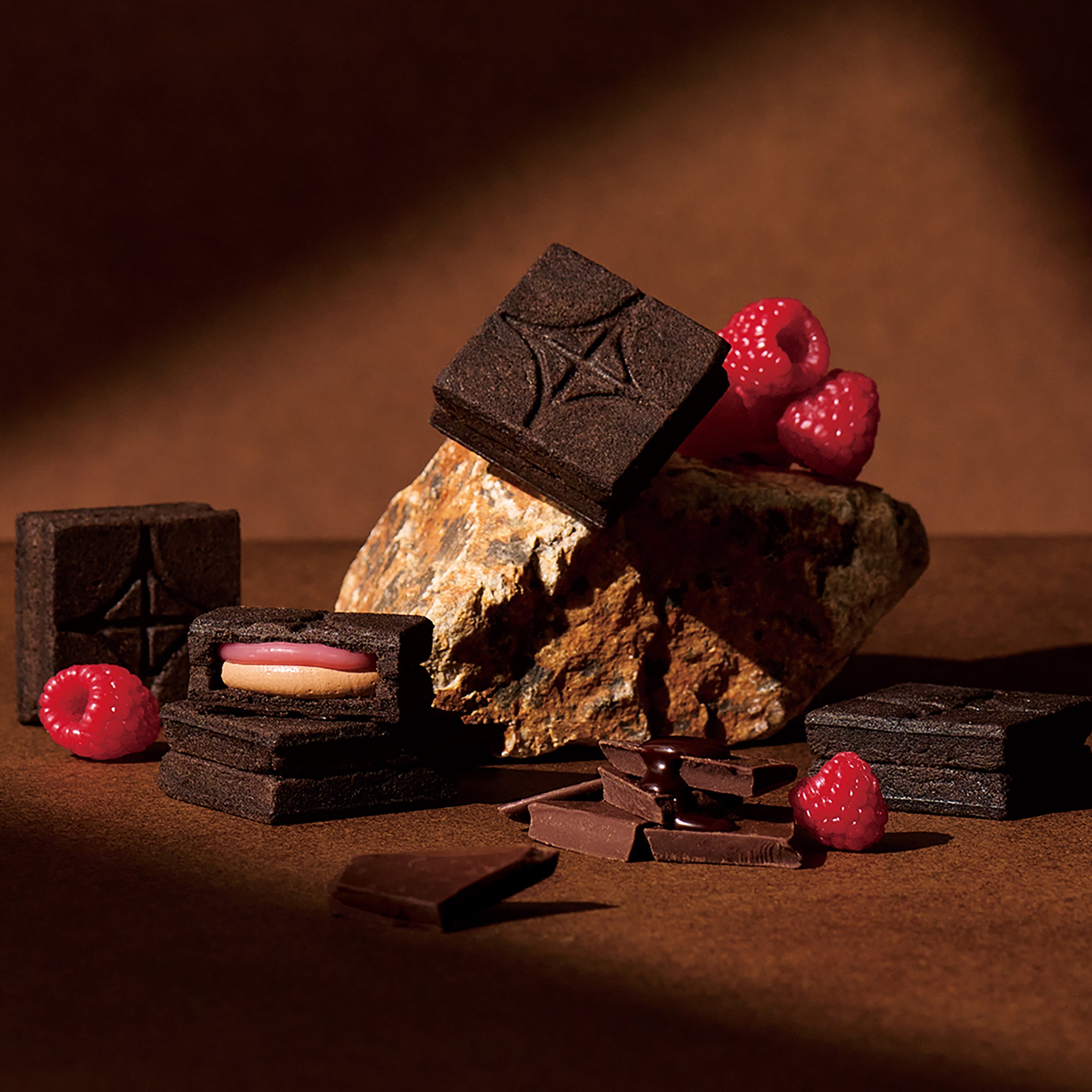 PRESS BUTTER SAND Raspberry Chocolate 5pc