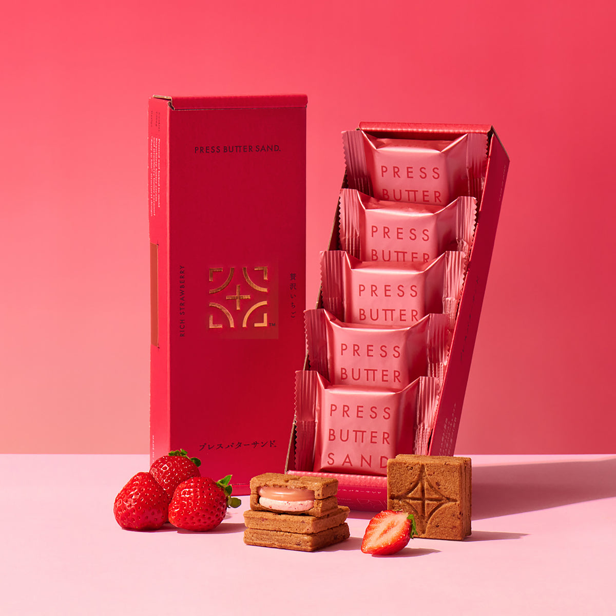 PRESS BUTTER SAND Rich Strawberry
