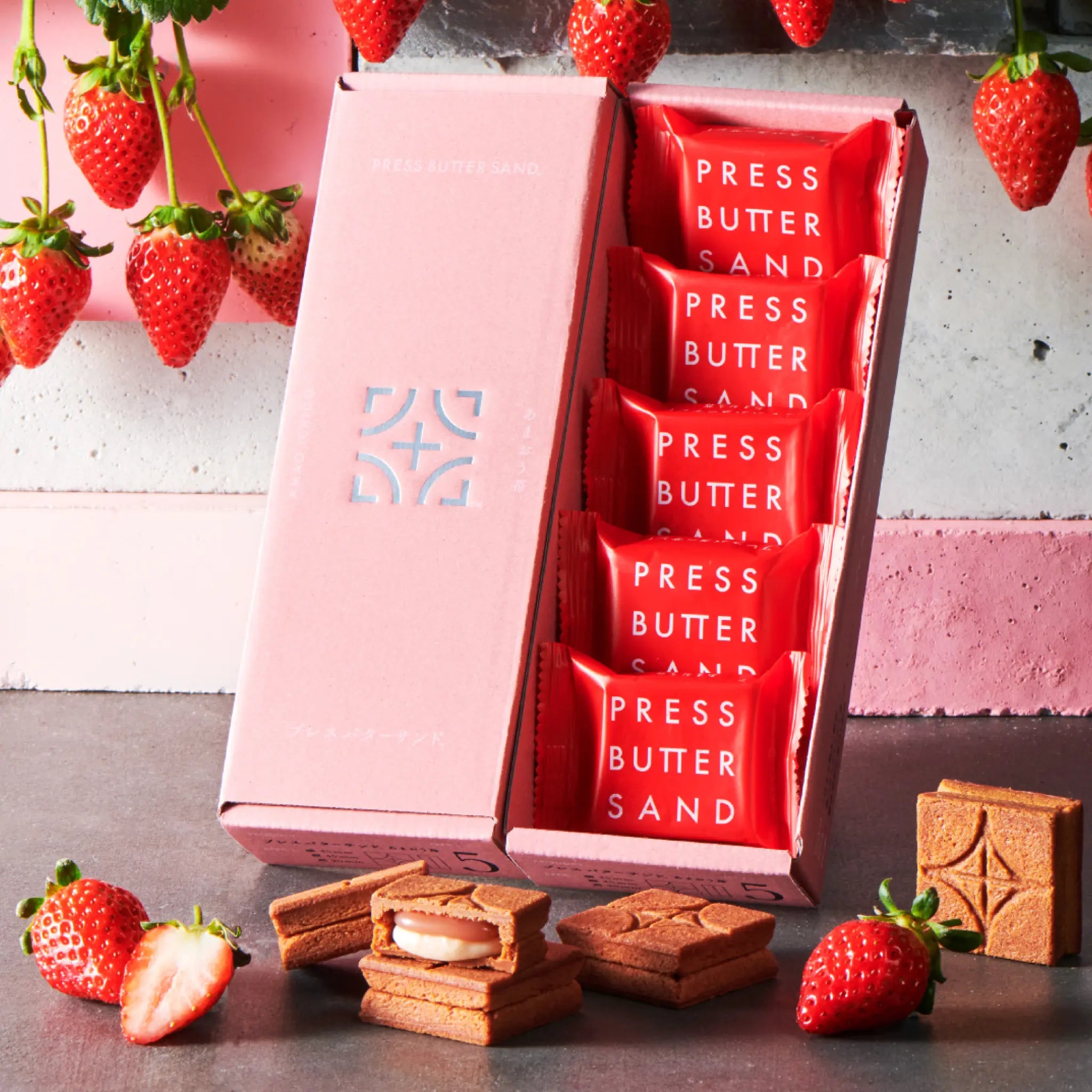 PRESS BUTTER SAND Strawberry 5pc